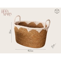 Cesto Decorativo Organização Sala Fibra Natural Extra Grande - 2