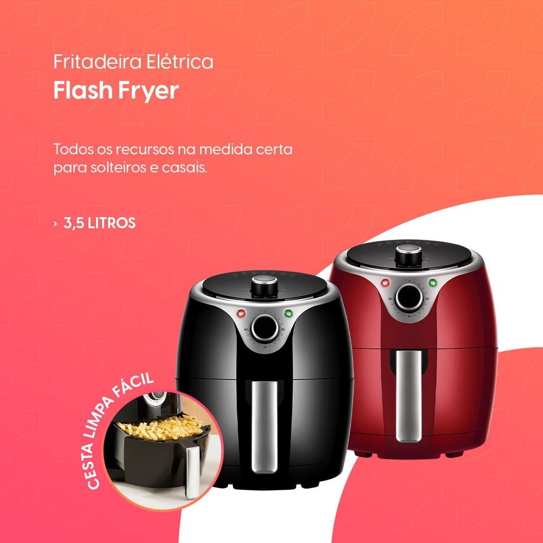 Fritadeira Elétrica Elgin Flash Fryer Sem Óleo 1240W 3,5 Litros 220V Preto - 8