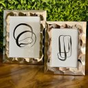 Ver imagem 3 de Porta Retrato 10x15 em Metal e Vidro Moldura para Foto Prata