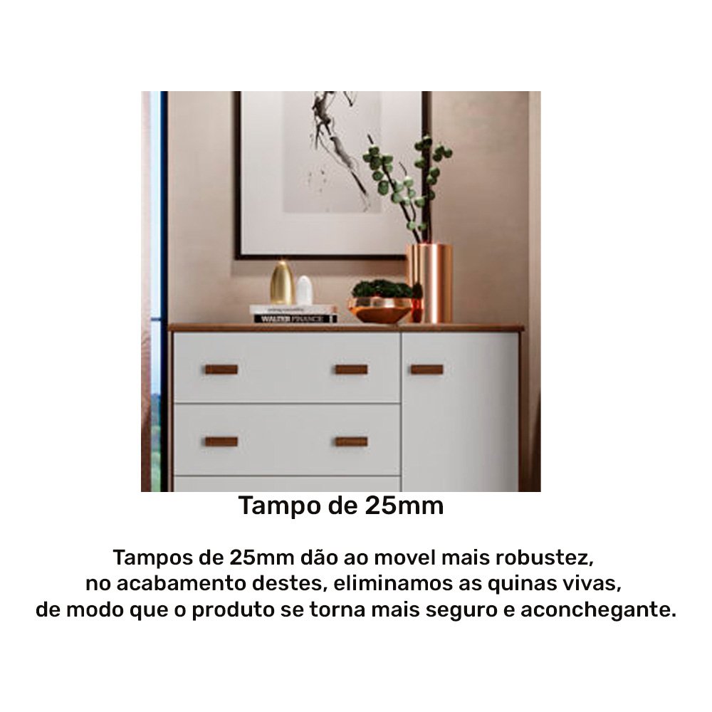 Cômoda Guarapari 4 Gavetas com Sapateira Branco/branco - 6