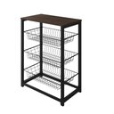 Ver imagem 2 de Fruteira com Suporte para Micro-ondas Barcelona Aço Preto Cesto Preto Tampo Amendoa