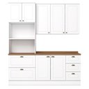 Ver imagem 1 de Cozinha Modulada Americana 3 Peças com Torre Quente 2 Fornos Branco/Nature - Móveis Henn Branco/