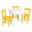Ver imagem 2 de Conjunto Infantil 60x60 com 3 Cadeiras - Amarela - Jm Móveis