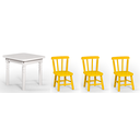 Ver imagem 1 de Conjunto Infantil 60x60 com 3 Cadeiras - Amarela - Jm Móveis
