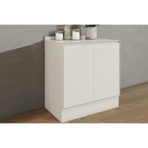 Balcão Cozinha Modulado Fineze 2 Portas c/Tampo 80cm Areia Henn