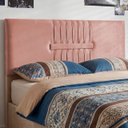 Ver imagem 1 de Cabeceira Painel Estofada Nevada Suede Rosa Queen 1,60m para Cama Box