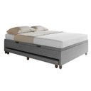 Ver imagem 4 de Base Cama Baú Casal com Cama Auxiliar C/colchão Conjugado Linho Cinza - Skybox
