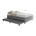 Ver imagem 5 de Base Cama Baú Casal com Cama Auxiliar C/colchão Conjugado Linho Cinza - Skybox