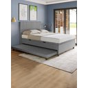 Ver imagem 1 de Base Cama Baú Casal com Cama Auxiliar C/colchão Conjugado Linho Cinza - Skybox