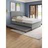 Base Cama Baú Casal com Cama Auxiliar C/colchão Conjugado Linho Cinza - Skybox - 1