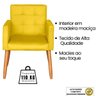 Poltrona Costurada para Manicure Decorativa Salão de Beleza - Moblan Decor:amarelo - 4