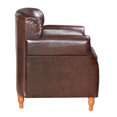 Poltrona Chesterfield Classica Londres Cadeira Luxo Retrô - Couríssimo Café 015