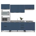 Ver imagem 3 de Armário de Cozinha Modulada Completa 5 Peças 270cm sem Tampo 250055 Meena Politorno Móveis