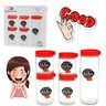 KIT CONJUNTO DE POTES HERMÉTICOS DE MANTIMENTOS DE VIDRO KITCHEN 5 UNIDADES EMPILHAVEL - 4