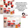 KIT CONJUNTO DE POTES HERMÉTICOS DE MANTIMENTOS DE VIDRO KITCHEN 5 UNIDADES EMPILHAVEL - 3