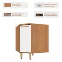 Ver imagem 2 de Balcão para Cozinha Canto Diagonal 100% MDF 1 Porta Dulce Freijó/Branco