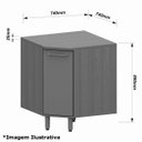 Ver imagem 3 de Balcão para Cozinha Canto Diagonal 100% MDF 1 Porta Dulce Freijó/Branco