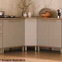 Ver imagem 5 de Balcão para Cozinha Canto Diagonal 100% MDF 1 Porta Dulce Freijó/Branco