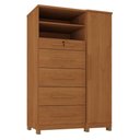 Ver imagem 4 de Guarda Roupa Casal Imperador Plus 2 Portas e Cômoda Sapateira Imperial 5 Gavetas Cinamomo Fosco-
