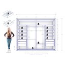 Ver imagem 3 de Guarda Roupa Casal Imperador Plus 2 Portas e Cômoda Sapateira Imperial 5 Gavetas Cinamomo Fosco-