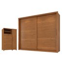 Ver imagem 1 de Guarda Roupa Casal Imperador Plus 2 Portas e Cômoda Sapateira Imperial 5 Gavetas Cinamomo Fosco-