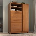 Ver imagem 7 de Guarda Roupa Casal Imperador Plus 2 Portas e Cômoda Sapateira Imperial 5 Gavetas Cinamomo Fosco-