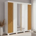 Ver imagem 1 de Guarda-roupa Casal Eliza 6 Portas 6 Gavetas com Espelho 100% Mdf Branco/cinamomo - Acp Móveis