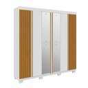 Ver imagem 2 de Guarda-roupa Casal Eliza 6 Portas 6 Gavetas com Espelho 100% Mdf Branco/cinamomo - Acp Móveis