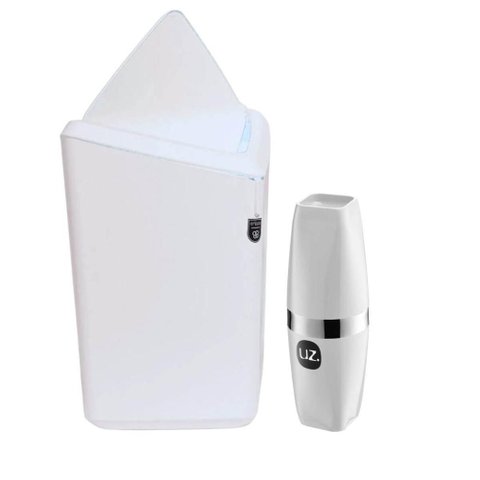 Kit Porta Escova de Dente e Lixeira Basculante 12l Branco Banheiro Organização Pia