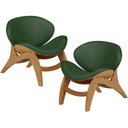 Ver imagem 1 de Kit 2 Poltronas Decorativa Orgânica Sala Living Kadosh L02 Couríssimo Verde Musgo - Lyam Decor