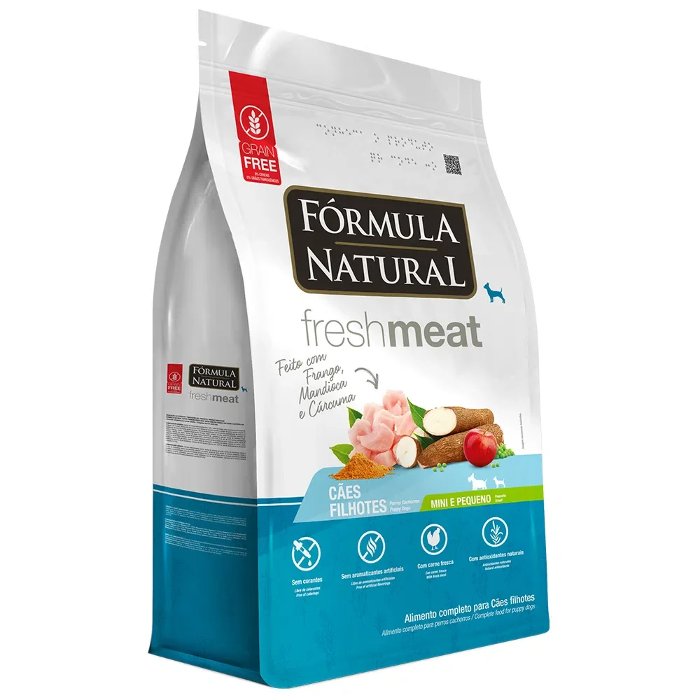 Ração Cães Filh. Peq. e Mini Linha Freshmeat Sabor Frango 1kg - Fórmula Natural - 1