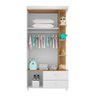 Guarda Roupa Infantil Carinhoso 2 Portas e 2 Gavetas Nature/branco - Pr Baby - 3