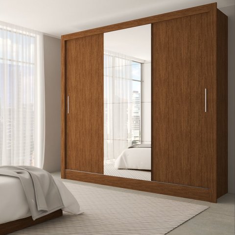 Guarda-roupa Casal Katherine Slim 3 Portas com Espelho - Panorama Móveis