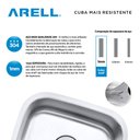 Ver imagem 5 de Cuba de Embutir Aço Inox 1mm Escovado C106 45,7x38,1x17,8 Cm