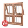 Janela de Madeira Maxim Ar com Grade e Vidro Temperado 100cm x 120cm Madebal - 1