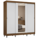 Ver imagem 3 de Guarda-Roupa Casal com Pés 3 Portas de Correr com Espelho Reno Madesa