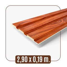 Painel Ripado Wpc Interno Wide Cor: Mogno Kit 5 Un - 2,90m X 19cm, 0,55m² - 4