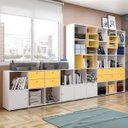 Ver imagem 7 de Estante Modular Lego Multifuncional Home Office Branco / Amarelo