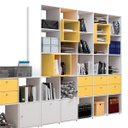 Ver imagem 2 de Estante Modular Lego Multifuncional Home Office Branco / Amarelo