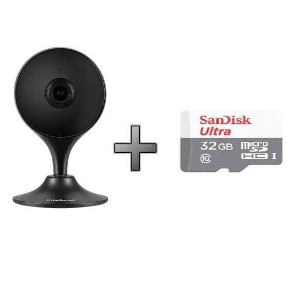 Câmera IP Wifi Full HD Im3 Intelbras Preta + Sd 32Gb Ultra - 6