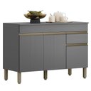 Ver imagem 1 de Balcao com Tampo 3 Portas 1 Gaveta 120 Cm Line Gris Ktp