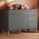 Ver imagem 2 de Balcao com Tampo 3 Portas 1 Gaveta 120 Cm Line Gris Ktp