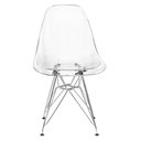 Ver imagem 3 de Kit 4 Cadeiras Eames Cristal Transparente Eiffel Base Metal Cromado