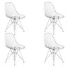 Kit 4 Cadeiras Eames Cristal Transparente Eiffel Base Metal Cromado - 1
