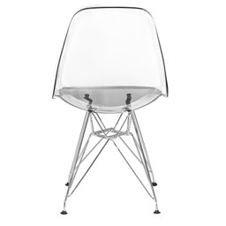 Kit 4 Cadeiras Eames Cristal Transparente Eiffel Base Metal Cromado - 5
