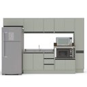 Ver imagem 5 de Cozinha Completa Koya 12 Portas 3 Gavetas Branco/verde Oliva - Politorno