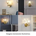 Ver imagem 3 de 2 Arandela Dourada Cristal Transparente Banheiro Lup60