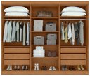 Ver imagem 3 de Guarda-Roupas Casal Bertha 6 Portas 6 Gavetas sem Espelho com Pés - Lp - Rei de Casa Amendoa Clean/o