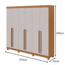 Ver imagem 2 de Guarda-Roupas Casal Bertha 6 Portas 6 Gavetas sem Espelho com Pés - Lp - Rei de Casa Amendoa Clean/o