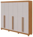 Ver imagem 1 de Guarda-Roupas Casal Bertha 6 Portas 6 Gavetas sem Espelho com Pés - Lp - Rei de Casa Amendoa Clean/o